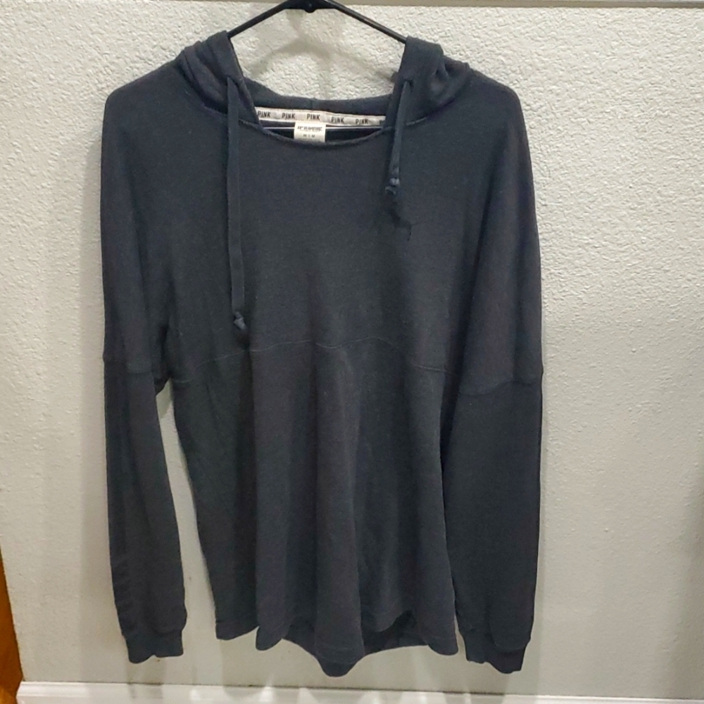 Very loose fit. Gry PINK Vs hoodie.